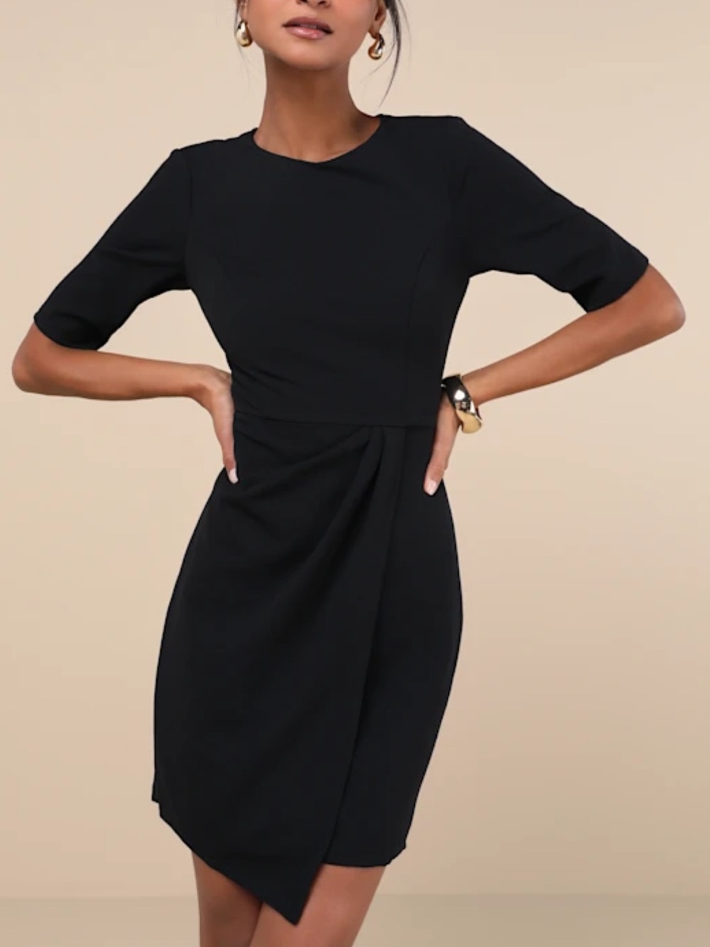 Lulu's Elegant Black Sheath Dress